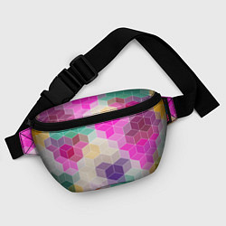Поясная сумка Абстрактный разноцветный узор, цвет: 3D-принт — фото 2