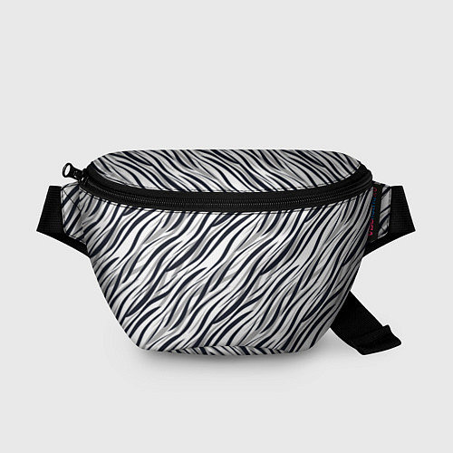 Поясная сумка Черно-белый полосатый тигровый / 3D-принт – фото 1