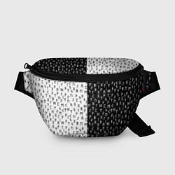 Поясная сумка Руны чёрно-белое, цвет: 3D-принт