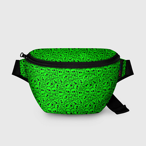 Поясная сумка Черепа на кислотно-зеленом фоне / 3D-принт – фото 1