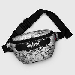Поясная сумка Надпись Слипкнот Рок Группа ЧБ Slipknot, цвет: 3D-принт — фото 2