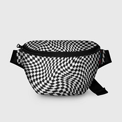 Поясная сумка Черно-белая клетка Black and white squares, цвет: 3D-принт