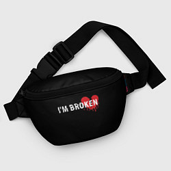 Поясная сумка Im broken с разбитым сердцем, цвет: 3D-принт — фото 2