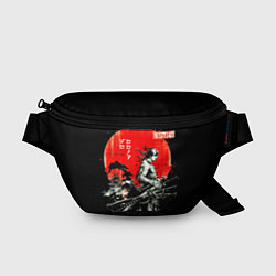 Поясная сумка Ван пис зоро самурай на черном фоне