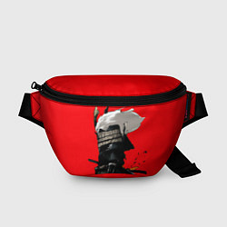 Поясная сумка Самурай сёгун на красном фоне, цвет: 3D-принт