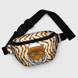 Поясная сумка Тигр в кепке, цвет: 3D-принт — фото 2
