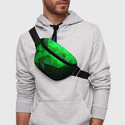 Поясная сумка Изумрудный Зеленый Геометрия, цвет: 3D-принт — фото 2