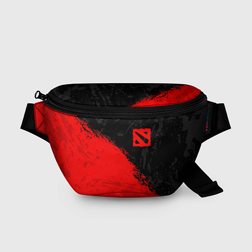 Поясная сумка DOTA 2 RED LOGO, БРЫЗГИ КРАСОК / 3D-принт – фото 1