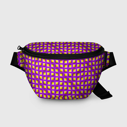 Поясная сумка Фиолетовый Фон с Желтыми Квадратами Иллюзия Движен / 3D-принт – фото 1