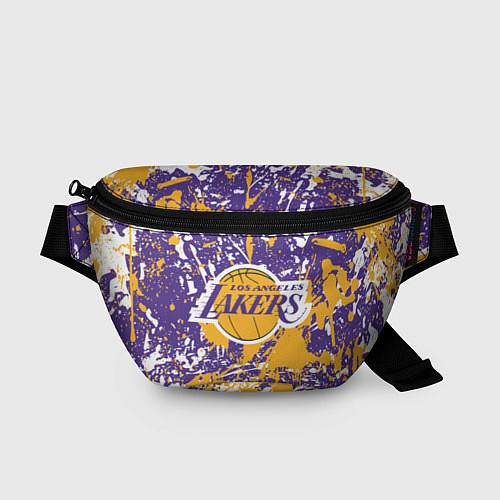 Поясная сумка LAKERS ФИРМЕННЫЕ ЦВЕТА БРЫЗГИ КРАСОК LA / 3D-принт – фото 1