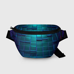 Поясная сумка 3D квадраты неоновые, цвет: 3D-принт