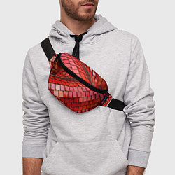 Поясная сумка Красная спартаковская чешуя, цвет: 3D-принт — фото 2