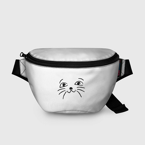 Поясная сумка Милый котик на белом / 3D-принт – фото 1