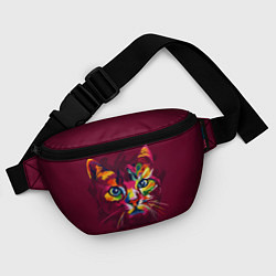 Поясная сумка Кошечка в ярких красках, цвет: 3D-принт — фото 2