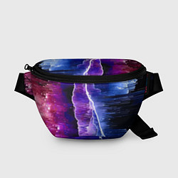 Поясная сумка Космическая молния, глитч, цвет: 3D-принт
