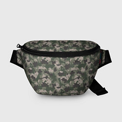 Поясная сумка Зелено-Серый Камуфляж, цвет: 3D-принт