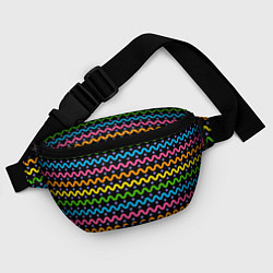 Поясная сумка Разноцветные волнистые линии, цвет: 3D-принт — фото 2