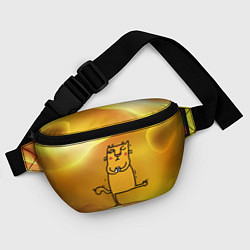 Поясная сумка Строгий кот занимается йогой, цвет: 3D-принт — фото 2