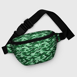 Поясная сумка Зеленый монохромный камуфляж, цвет: 3D-принт — фото 2