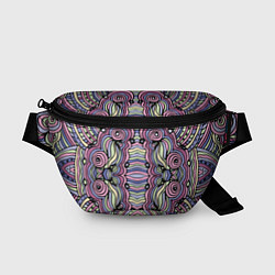 Поясная сумка Абстракция разноцветная Калейдоскоп Фиолетовый, зе, цвет: 3D-принт