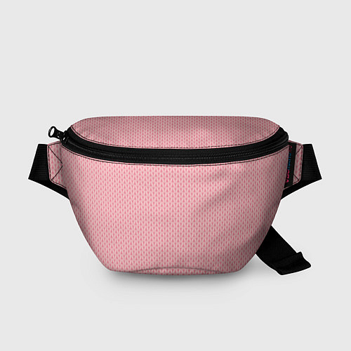 Поясная сумка Вязаный простой узор косичка Три оттенка розового / 3D-принт – фото 1