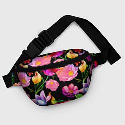 Поясная сумка Цветочный узор Floral pattern, цвет: 3D-принт — фото 2