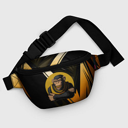 Поясная сумка Обезьяна с золотой цепью, цвет: 3D-принт — фото 2