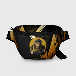 Поясная сумка Обезьяна с золотой цепью, цвет: 3D-принт