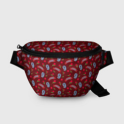Поясная сумка 9 мая, красная лента и тюльпаны, цвет: 3D-принт
