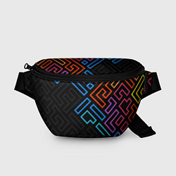 Поясная сумка НЕОНОВЫЕ ФИГУРЫ НЕОН, цвет: 3D-принт