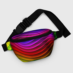 Поясная сумка Color line neon pattern Abstraction Summer 2023, цвет: 3D-принт — фото 2