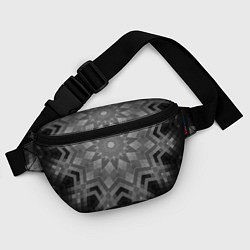 Поясная сумка Серый геометрический орнамент-калейдоскоп, цвет: 3D-принт — фото 2