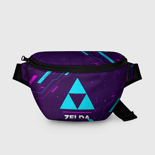 Поясная сумка Символ Zelda в неоновых цветах на темном фоне / 3D-принт – фото 1