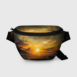 Поясная сумка Закат у океана, цвет: 3D-принт