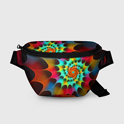 Поясная сумка Красочная неоновая спираль Colorful neon spiral, цвет: 3D-принт