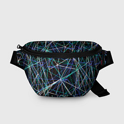 Поясная сумка ПЕРЕСЕКАЮЩИЕ ЦВЕТНЫЕ ЛИНИИ, цвет: 3D-принт