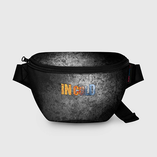 Поясная сумка IN COLD горизонтальный логотип на темно-сером фоне / 3D-принт – фото 1