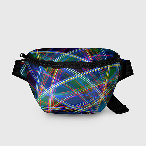 Поясная сумка Разноцветные неоновые линии Абстракция Multicolore / 3D-принт – фото 1
