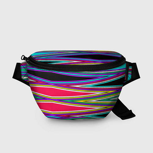 Поясная сумка Разноцветный радужный полосатый принт / 3D-принт – фото 1