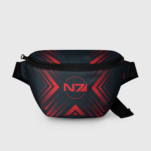 Поясная сумка Красный Символ Mass Effect на темном фоне со стрел / 3D-принт – фото 1