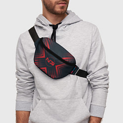 Поясная сумка Красный Символ Mass Effect на темном фоне со стрел, цвет: 3D-принт — фото 2