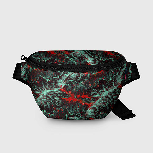 Поясная сумка Красно-Белая Вулканическая Лава / 3D-принт – фото 1
