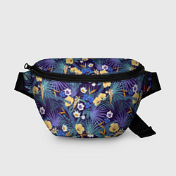 Поясная сумка Цветы Фиолетовые Гибискусы, цвет: 3D-принт