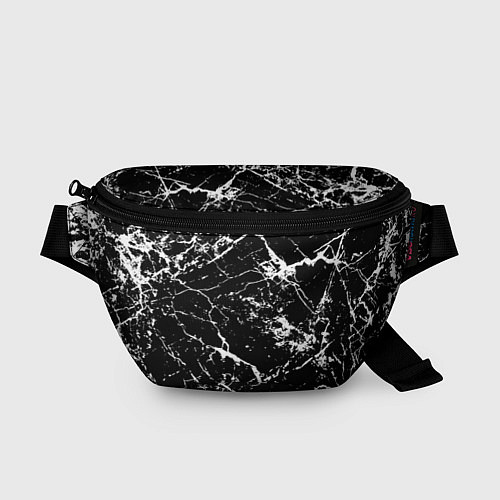 Поясная сумка Текстура чёрного мрамора Texture of black marble / 3D-принт – фото 1