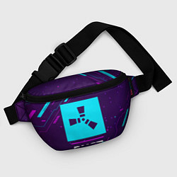 Поясная сумка Символ Rust в неоновых цветах на темном фоне, цвет: 3D-принт — фото 2