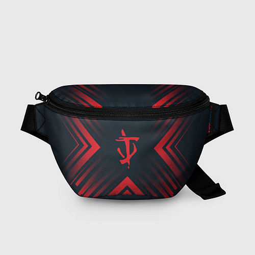 Поясная сумка Красный Символ Doom на темном фоне со стрелками / 3D-принт – фото 1