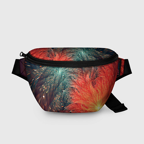 Поясная сумка Зеленые и оранжевые завихрения / 3D-принт – фото 1
