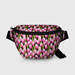 Поясная сумка Цветы Розовые Тюльпаны, цвет: 3D-принт