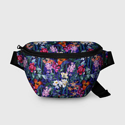Поясная сумка Цветы Вечерние Пионы и Тигриди, цвет: 3D-принт