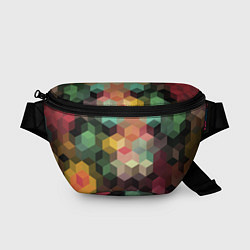 Поясная сумка Разноцветный геометрический узор 3D, цвет: 3D-принт
